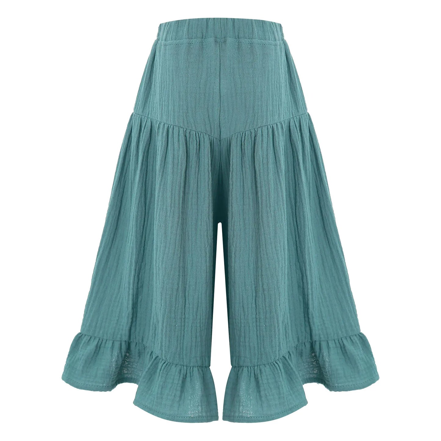 Girls Wide Leg Ruffled Trousers (Age 6M-8YRS)