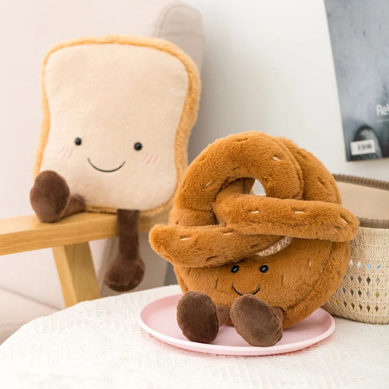 Cute Plush Croissant Toast Bread Stuffed Toy - 16-28cm