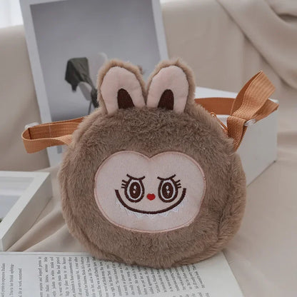 Labubu Furry Plush Shoulder Bag – Cute Kawaii Crossbody Cartoon Bag 02 Multicolor