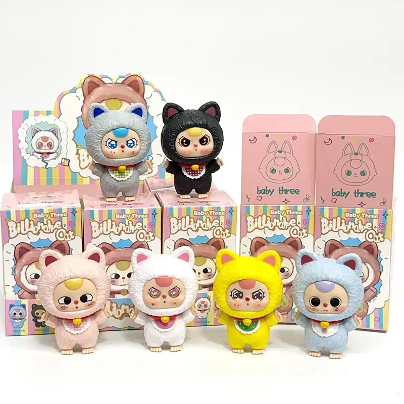 Baby Three Billionaire Lucky Cat Series – Blind Box | Cute Fortune Cat Collectible Figures