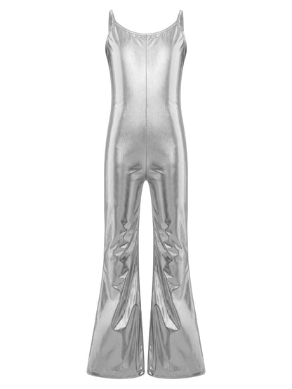 Girls Metallic Gymnastic Jumpsuit (Age 4-16YRS)