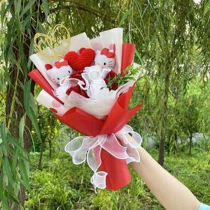 Hello Kitty Plush Flower Gift Bouquet – 35cm in Gift Box | Sanrio-Inspired Keepsake Arrangement