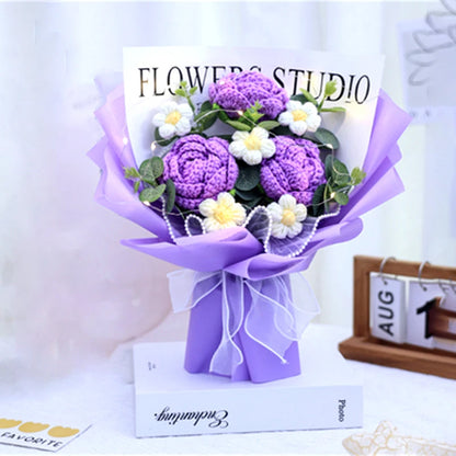 Crochet Creative Flower Gift Bouquet Purple