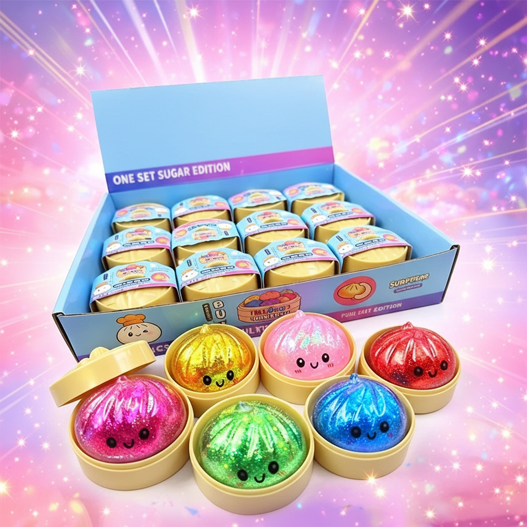 Ultra Rare Gold Glitter Dumpling Squishy – Slow‑Rise Sensory Stress Toy