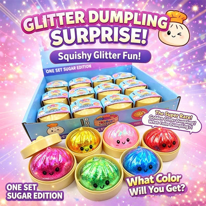 Ultra Rare Gold Glitter Dumpling Squishy – Slow‑Rise Sensory Stress Toy