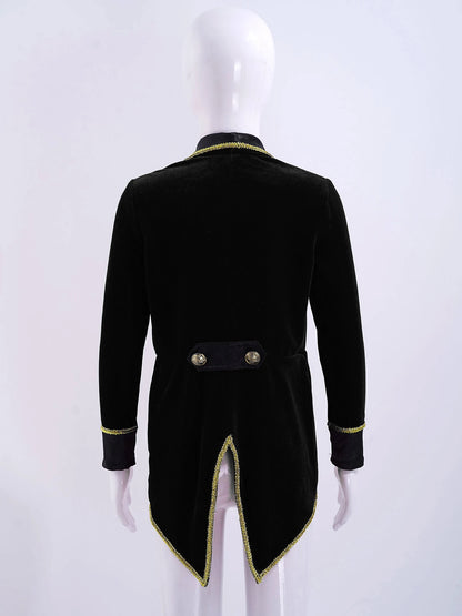 Kids Circus Ringmaster Jacket Long Sleeves Tuxedo Coat (Age 4-16 YRS)