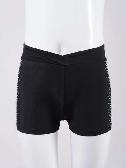 Girls Rhinestones Dance Shorts (Age 4-16 YRS)