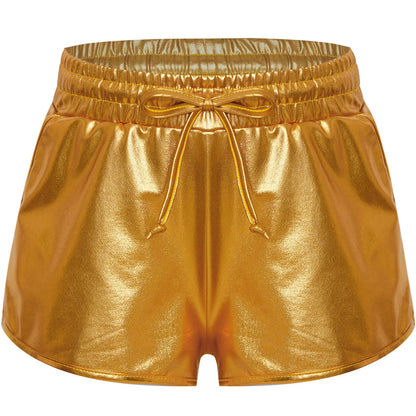 Girls Metallic Drawstring Shorts (Age 3-12 YRS) Gold