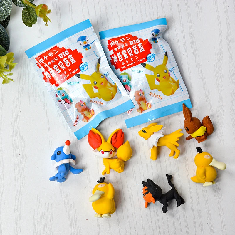 Blind Box Figures - Labubu & Pokémon Erasers- 32 Pack