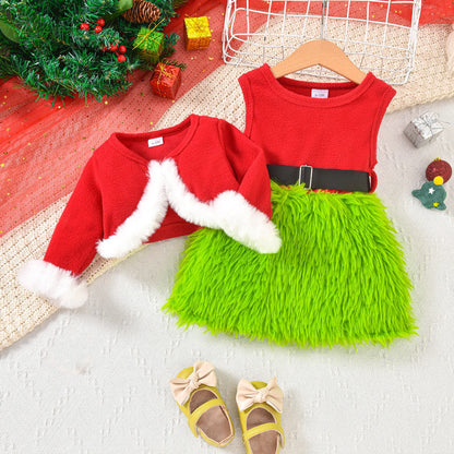 Baby/Toddler Girls Christmas Dress & Jacket Outfit (Age 9M-4YRS)
