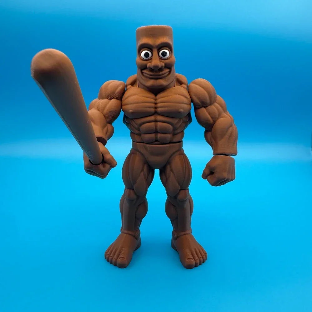Italian Brainrot Collectible Figures – Tung Tung Tung Sahur & Tralalero Tralala | Meme Desk Toys Muscle Man