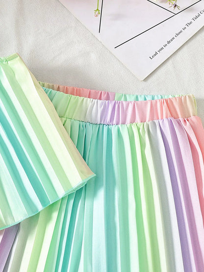 Girls Pleated Spaghetti Strap Camisoles Top & Wideleg Trousers (Age 4-7YRS)