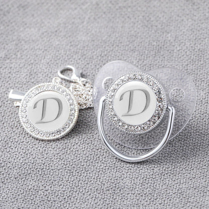 Baby Personalized Rhinestone Pacifier Luxury Clips