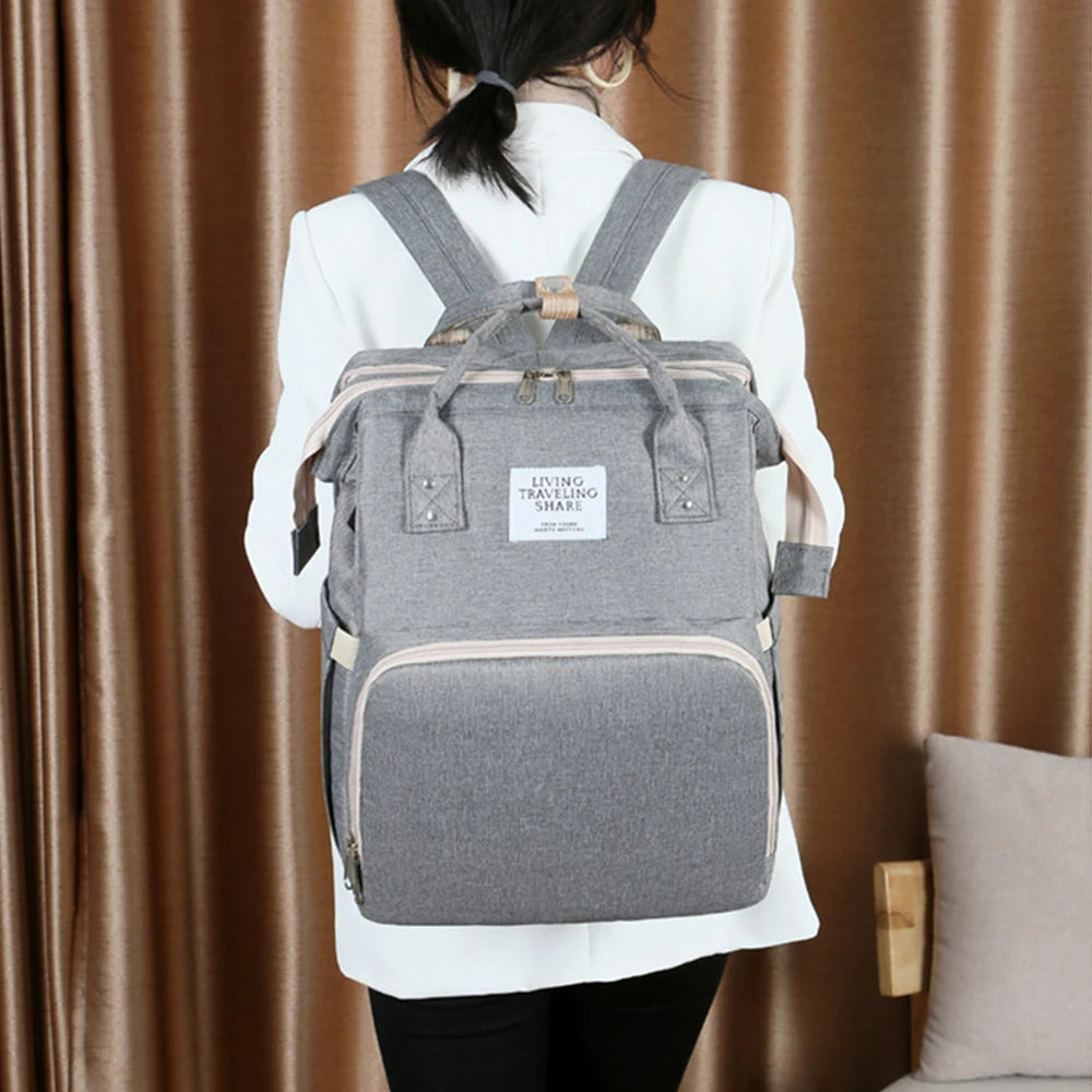 Multi-Functional Baby Diaper Bag Travel Crib