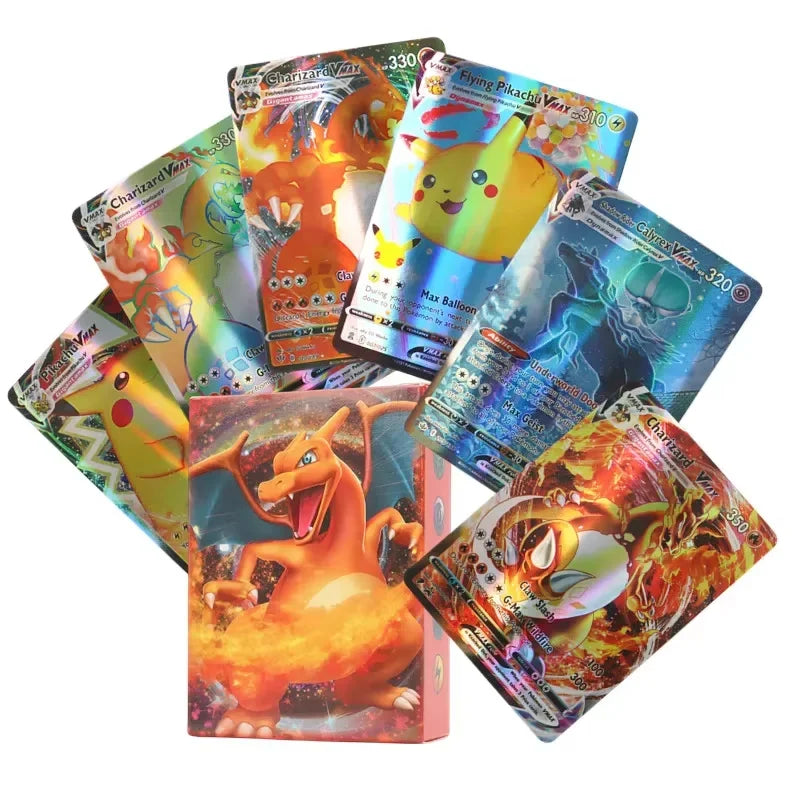 60-100Pcs English Pokemon Cards GX Tag Team 1996 Vmax EX V Mega Vstar Trainer Shining Game Battle Carte Trading Collection Cards 60Pcs Vmax