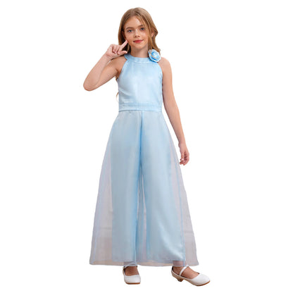 Girls Halter Neck Sleeveless Wide Leg Jumpsuit (6-14 YRS)