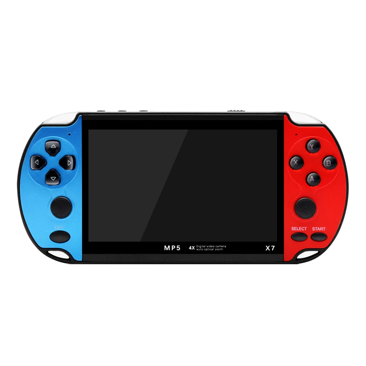 Gaminja X7 Handheld Game Console – 4.3" IPS Screen | Built-In 10,000 Retro Games | GBA, GBC, NES Compatible Blue red