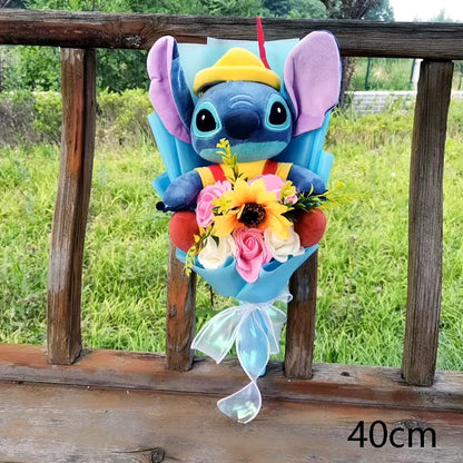 Lilo & Stitch Plush Flower Model Bouquet | Soft Plush Rose Bouquet - Valentines Gift Multi 1