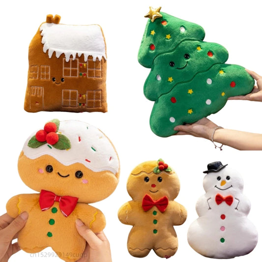 Plush Christmas Series Stuffed Toy Snowman Gingerbread Man Christmas Tree 25-35cm