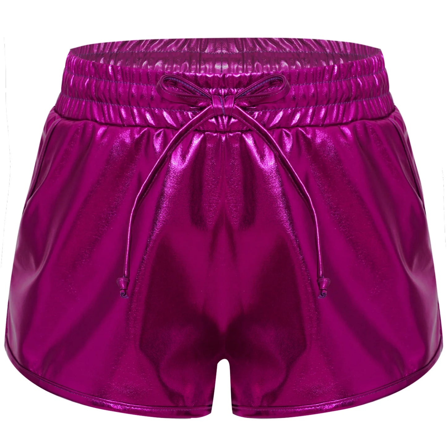 Girls Metallic Drawstring Shorts (Age 3-12 YRS) Hot Pink
