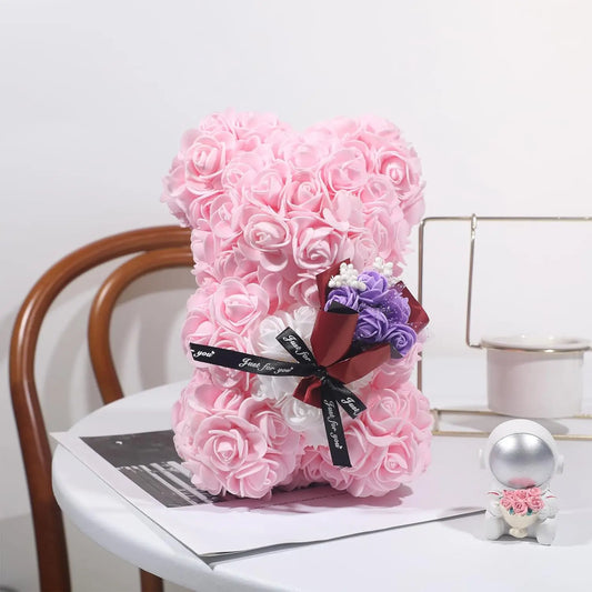 Rose Teddy Bear Bouquet – Handmade Gift Box for Valentine’s Birthdays & Special Occasions