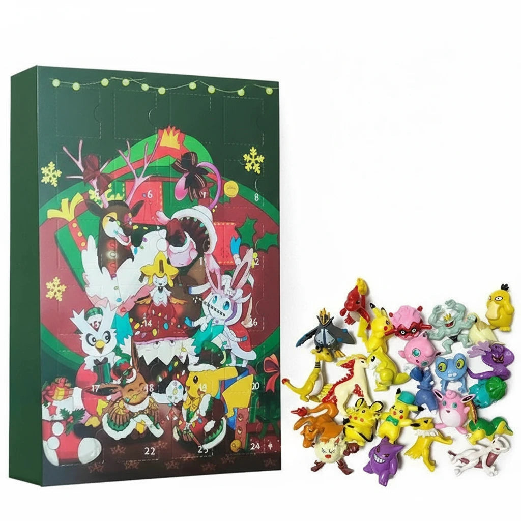 Pokémon Advent Calendar Box – 24-Piece Anime Figure Set | Pikachu, Charizard & More Multicolor 1