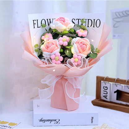 Crochet Creative Flower Gift Bouquet Pink