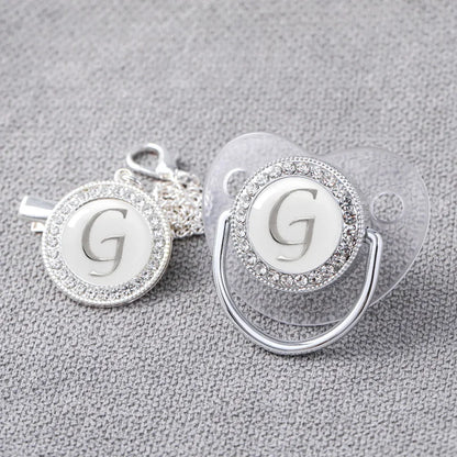 Baby Personalized Rhinestone Pacifier Luxury Clips G