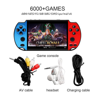 Gaminja X7 Handheld Game Console – 4.3" IPS Screen | Built-In 10,000 Retro Games | GBA, GBC, NES Compatible