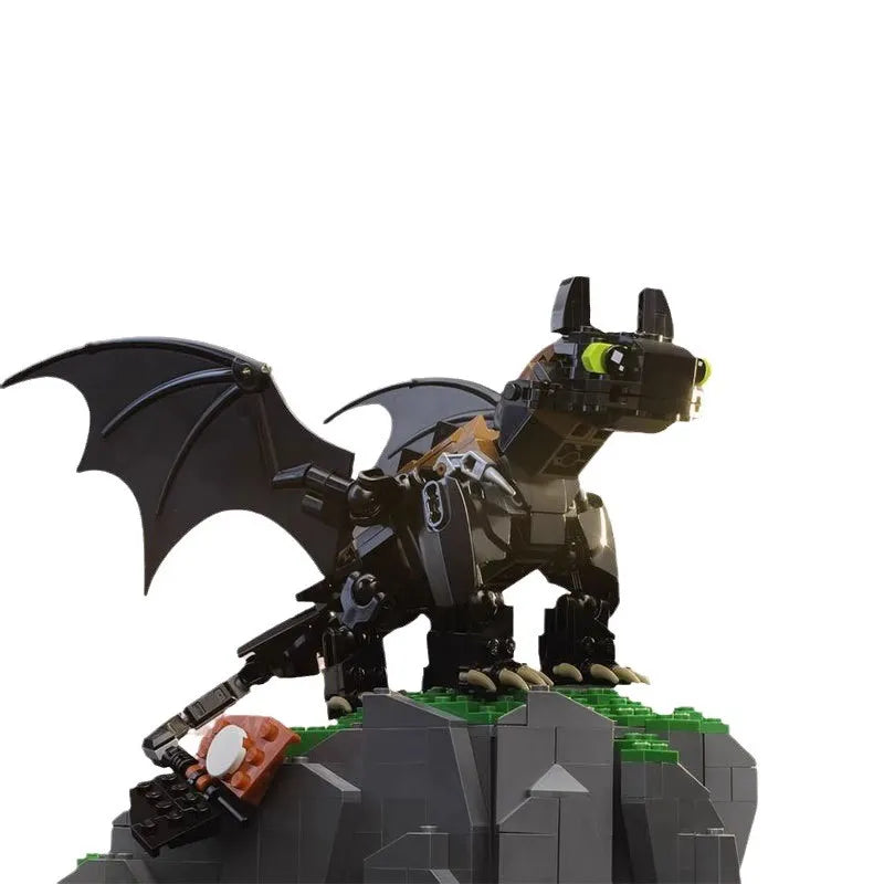 Black Toothless Night Rage Dragon Mecha | LEGO‑Compatible Building Blocks