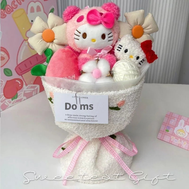 Sanrio Plush Flower Bouquet | Cute Cartoon Plush Dolls • Everlasting Plush Flowers