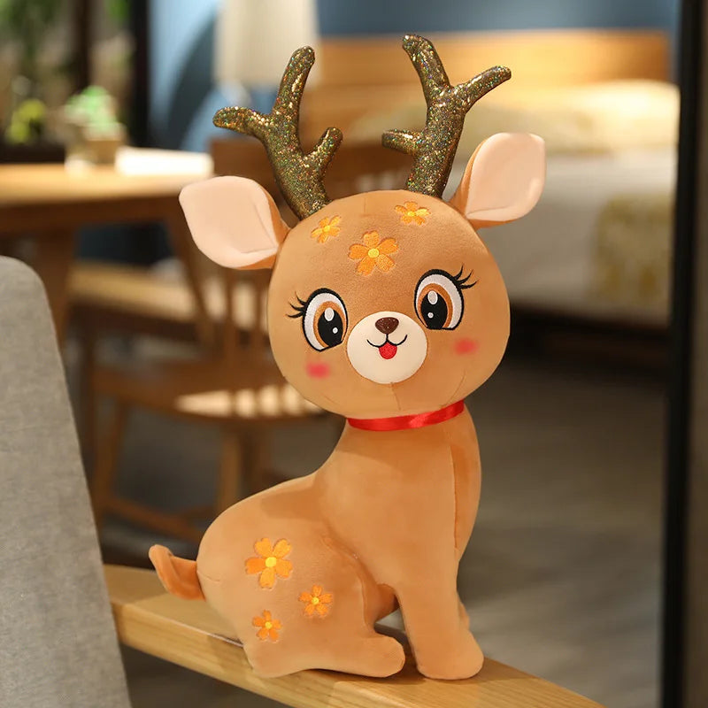 Plush Christmas Reindeer Stuffed Toy - 32cm Brown