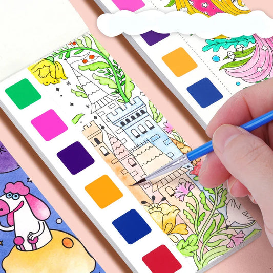 Kids Watercolor Painting Coloring Book Unicorn-Undersea