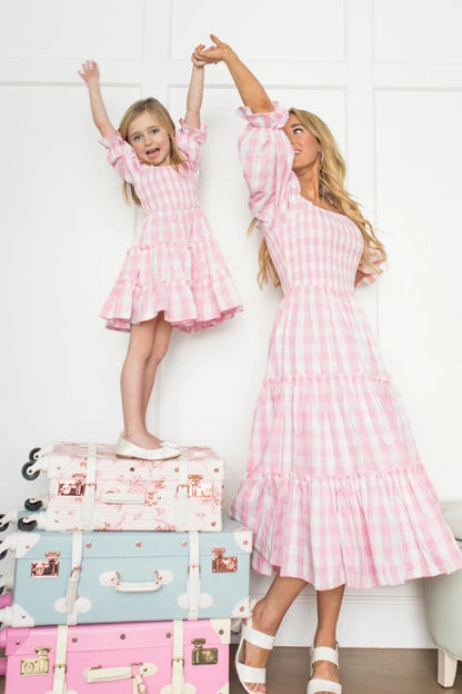 Mother & Daughter Matching Dress (Mommy & Me) Pink