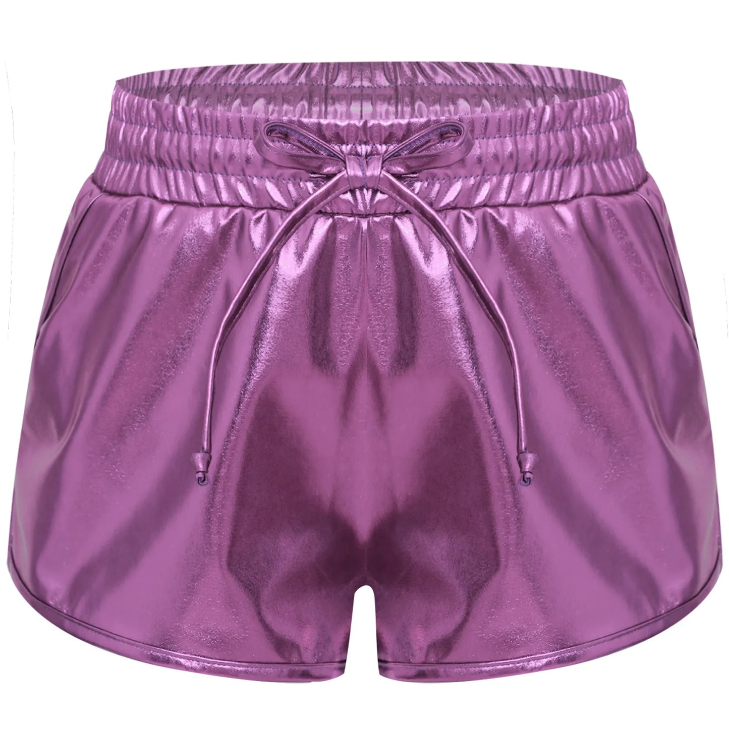 Girls Metallic Drawstring Shorts (Age 3-12 YRS) Pink
