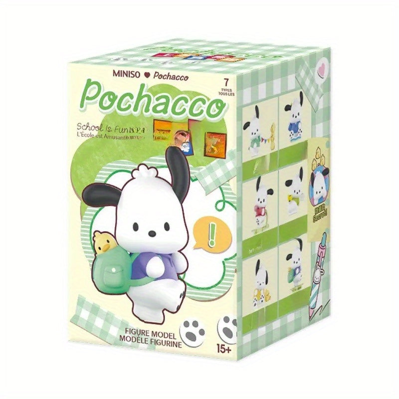 MINISO × Sanrio Pochacco “School Is Fun” Blind Box | Cute Collectible Figurine 1 Pack