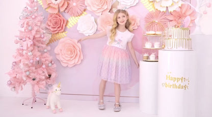 Girls Pink Mermaid Dress (Age 3Y-8Y)