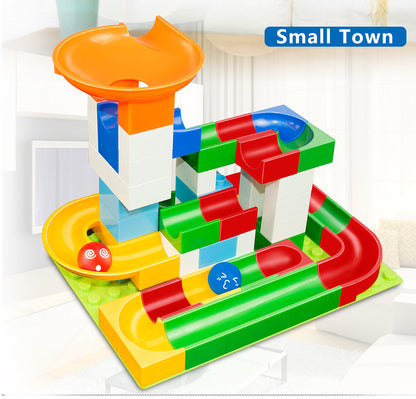 52 Piece Colourful Construction Marble Run Set