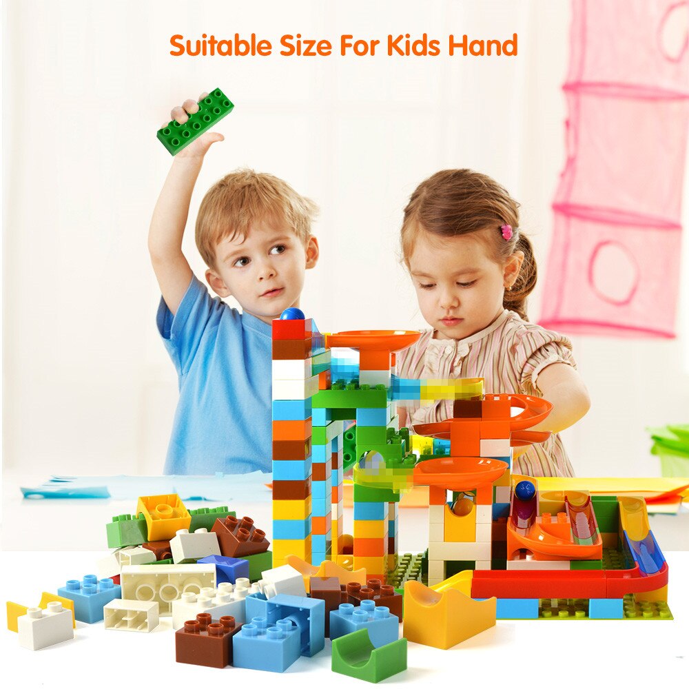 52 Piece Colourful Construction Marble Run Set