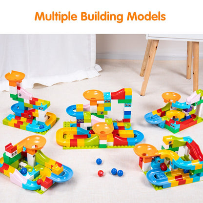 52 Piece Colourful Construction Marble Run Set