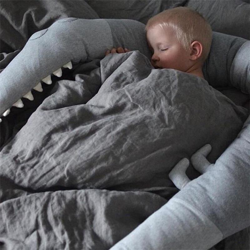 Grey Crocodile Crib & Cot Bumper - 200cm