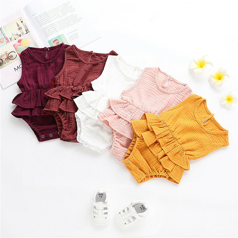 Baby Girls Ruffle Bodysuit Romper (Age 6m-24m)