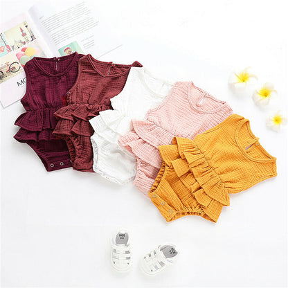 Baby Girls Ruffle Bodysuit Romper (Age 6m-24m)