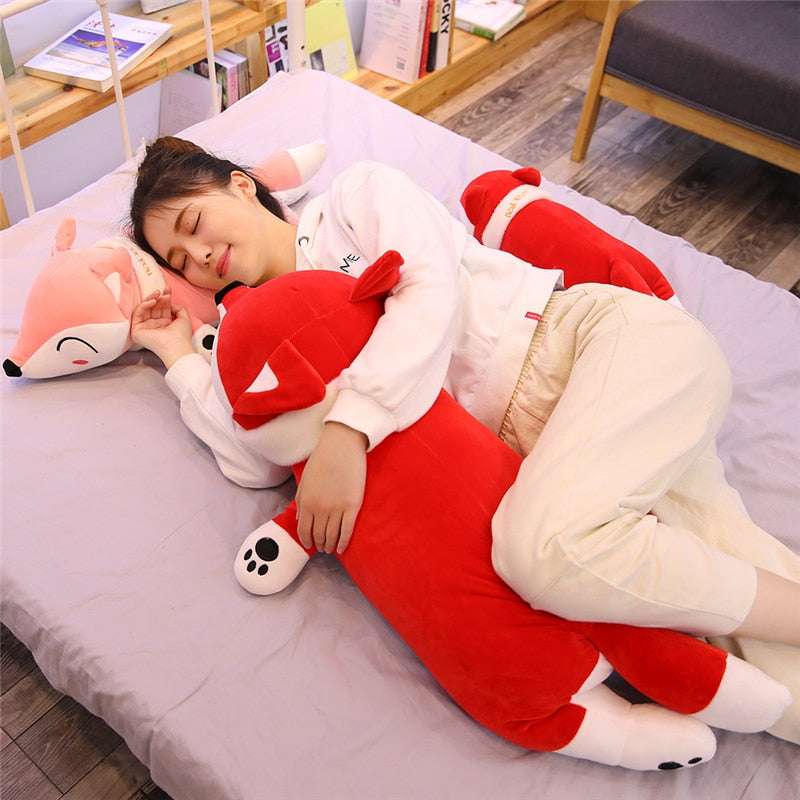 Large Plush Fox Stuffed Pillow Toy 35cm - 90cm
