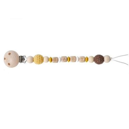 Baby Wooden Animal Teether Ring Rattle Multicolor Giraffe-Chain