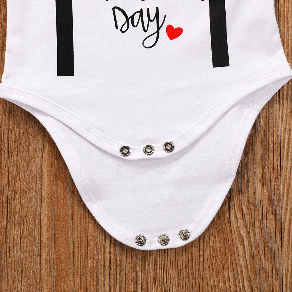 Baby Boys 1st Valentines Bodysuit Trousers & Hat Set (6m-12m)