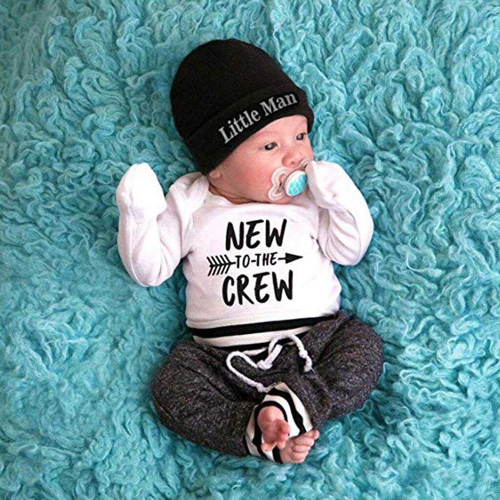 Baby Boys Bodysuit Trousers & Hat Set (Age Newborn - 18M)