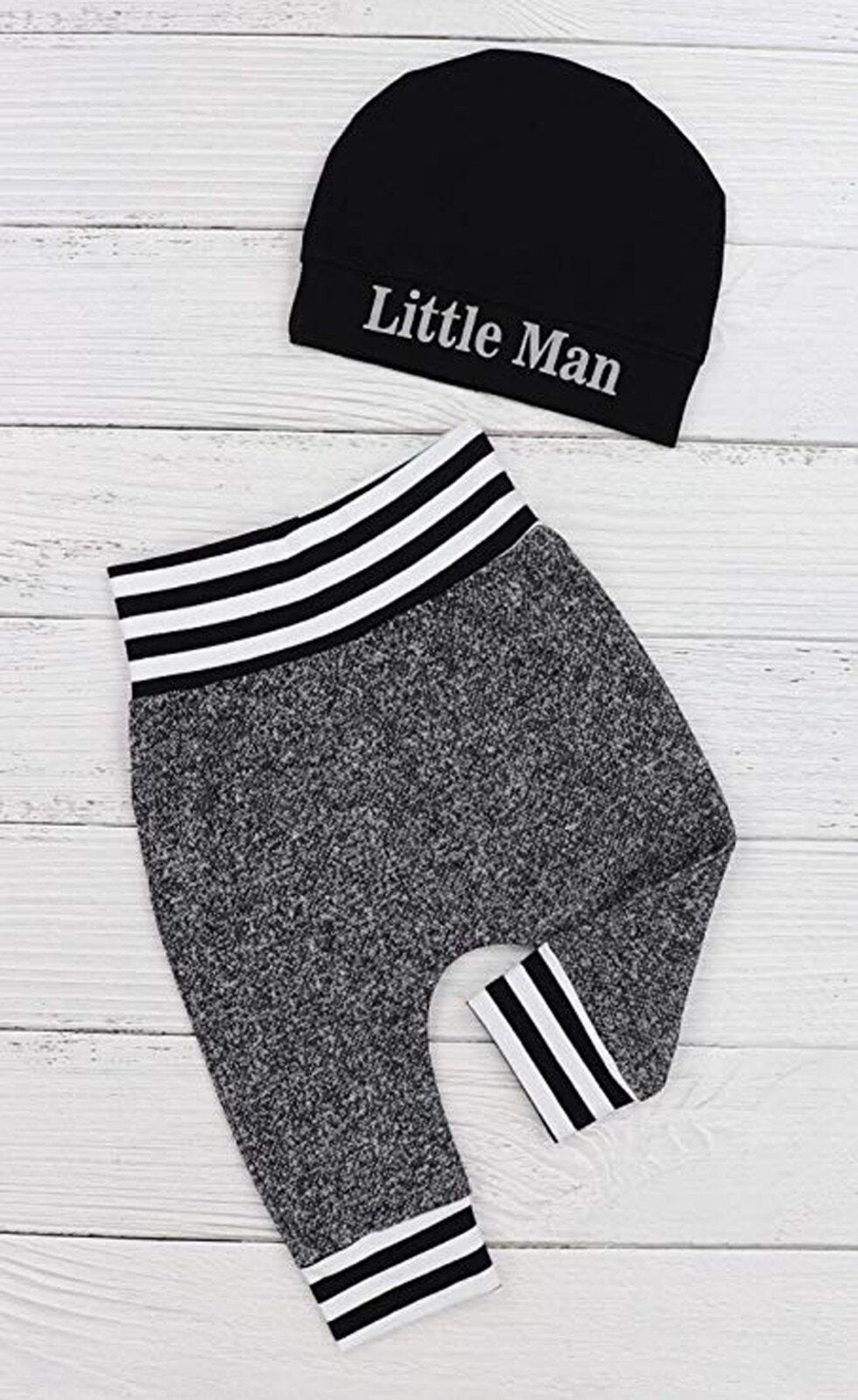 Baby Boys Bodysuit Trousers & Hat Set (Age Newborn - 18M)