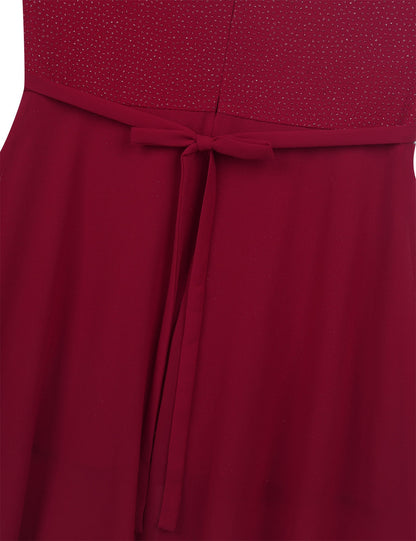 Girls Dipped Hem & Rhinestone Embellished Dress (Age 6-14yrs)