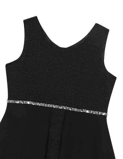 Girls Dipped Hem & Rhinestone Embellished Dress (Age 6-14yrs)
